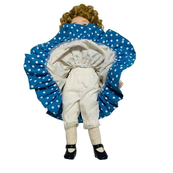 Designs by Yoko Porcelain Doll Blue Polka Dot Dress Girl 16" State Fair Edition - Picture 6 of 11